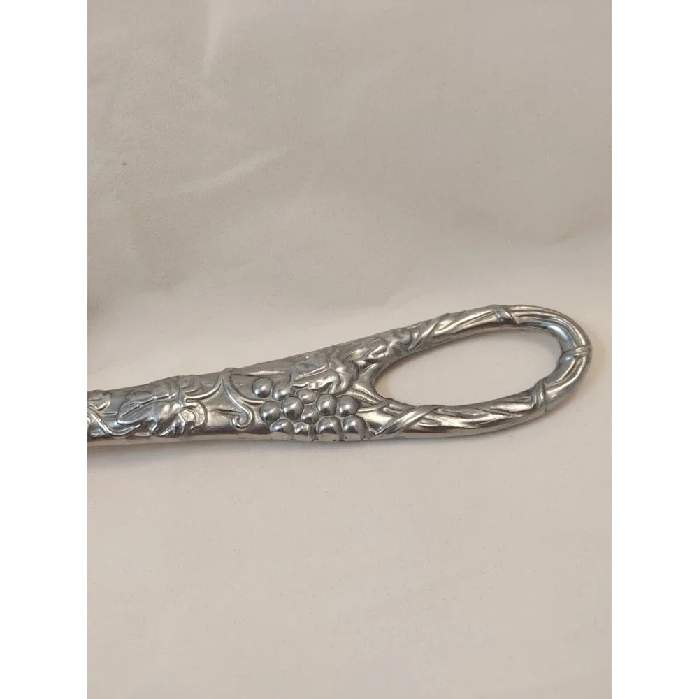 Vintage Lenox Salad Spoon Fork Server Set Aluminum Grapes Leaves 11.5”